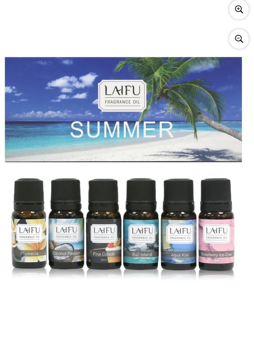 Summer Essential Oils Set for Diffuser ‎ Aromatherapy Tropical Scents 6x10ml NIB